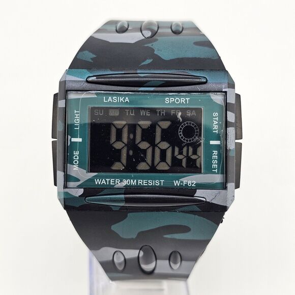 Lasika Men's Sport Digital Watch 45MM Multicolor Plastic Bands New Battery - Picture 1 of 11